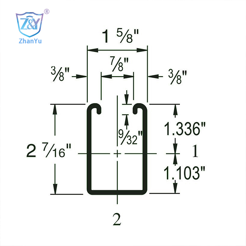 Chanèl Strut ,2-7/16″Bra Cantilever Pou Single Strut,Sistèm sipò tinèl sèvis piblik anba tè,